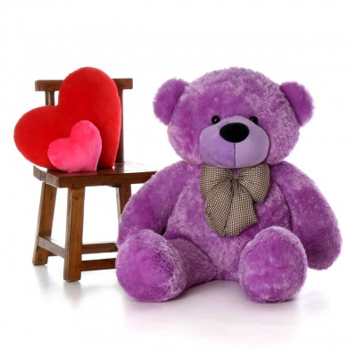 4 Feet Teddy Bear Large Very Soft Lovable/Hug-Gable Soft Toys 48 inch Girlfriends/Birthday, Wedding Gift (Purple)