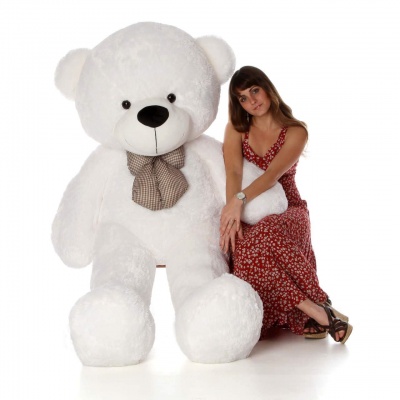 5 Feet Teddy Bear Large Very Soft Lovable/Hug-Gable 60 inches Teddy Bears Girlfriend/Birthday, Wedding Gift (White)