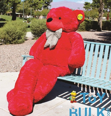 ToYBULK Real Giant 6 Feet Large Very Soft Lovable/Hug-Gable Teddy Bears 72 inch Girlfriends/Birthday, Wedding Gift (RED)