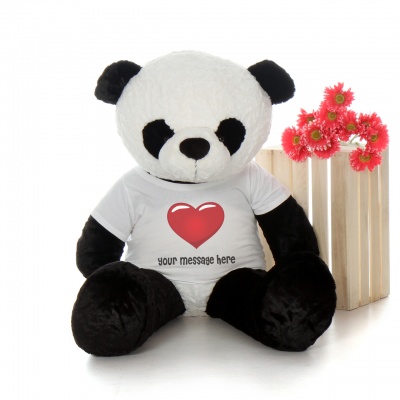 3 Feet Panda Bear, 36 inchs Tall Panda Bears with personalize T-shirt  (Black and White)