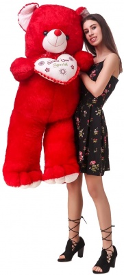  4 Feet Teddy Bear Cute & Adorable Red Teddy Bear with Heart