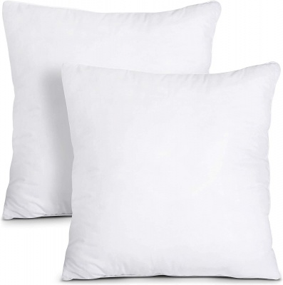 Hotel Quality Hollow Fiber Filler Cushion (16X16 Inches White) -Set of 2