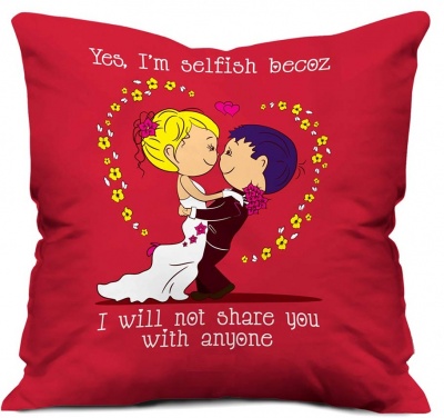 Valentine Gifts for Girlfriend Love Quote Red Cushion Cover 12x12 inches with Filler - Valentine Gift for Boyfriend Love, Valentine Day Gift, Love Gifts for Boyfriend Wife Husband