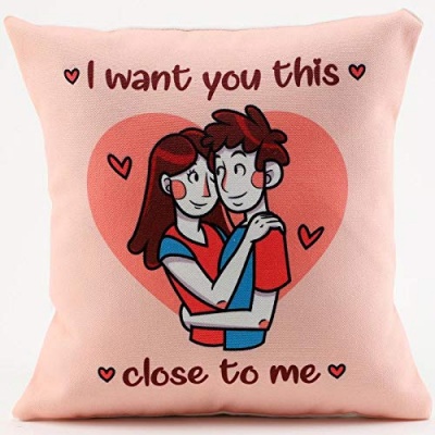 Close To Me Printed Valentine Gifts for Girlfriend Love Quote Cushion Cover 12
