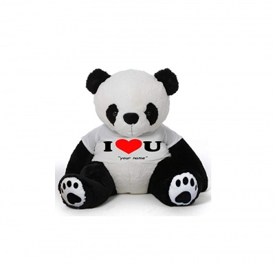2 Feet Big Panda Bear Wearing Love T-Shirt You're Personalized Message Panda Bears
