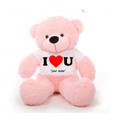 3 Feet Big Pink Teddy Bear Wearing Love T-Shirt 36 Inch T-shirt Teddy You're Personalized Message Teddy Bears