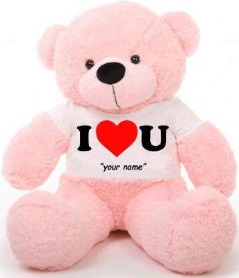 6 Feet Big Pink Teddy Bear Wearing Love T-Shirt 72 Inch T-shirt Teddy You're Personalized Message Teddy Bears