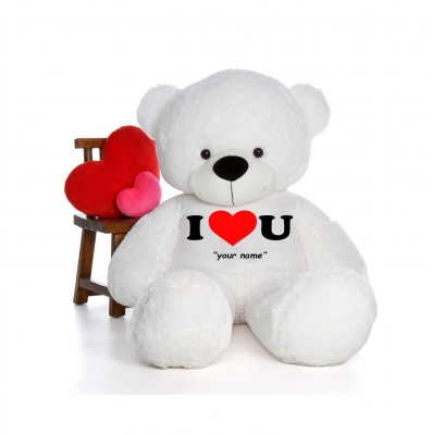 3 Feet Big White Teddy Bear Wearing Love T-Shirt 36 Inch T-shirt Teddy You're Personalized Message Teddy Bears
