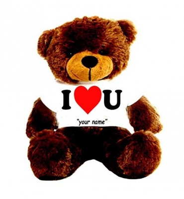 4 Feet Big Chocolate Teddy Bears Wearing Love T-Shirt 48 Inch T-shirt Teddy You're Personalized Message Teddy Bears