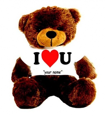 5 Feet Big Chocolate Teddy Bear Wearing Love T-Shirt 60 Inch T-shirt Teddy You're Personalized Message Teddy Bear
