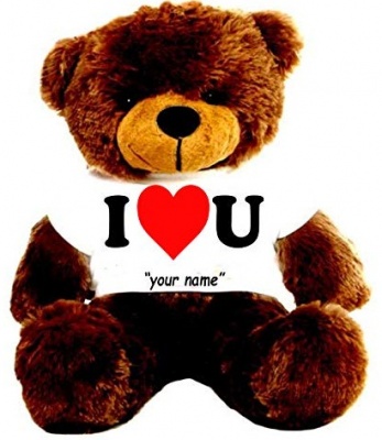 6 Feet Big Chocolate Teddy Bear Wearing Love T-Shirt 72 Inch T-shirt Teddy You're Personalized Message Teddy Bears