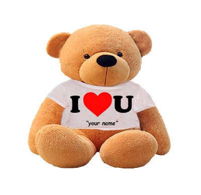 3 Feet Big Brown Teddy Bear Wearing Love T-Shirt 36 Inch T-shirt Teddy You're Personalized Message Teddy Bears