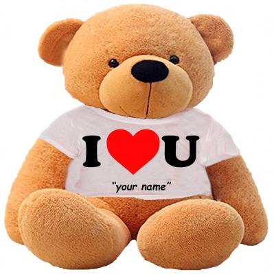 6 Feet Big Brown Teddy Bear Wearing Love T-Shirt 72 Inch T-shirt Teddy You're Personalized Message Teddy Bears