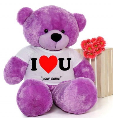 6 Feet Big Purple Teddy Bear Wearing Love T-Shirt 72 Inch T-shirt Teddy You're Personalized Message Teddy Bears