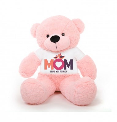 3 Feet Big Pink Teddy Bear Wearing Love MOM T-Shirt 36 Inch T-shirt Teddy You're Personalized Message Teddy Bears