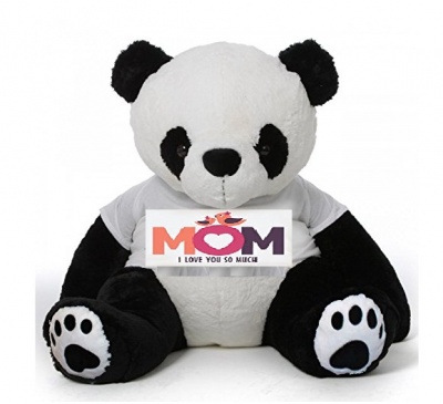 4 Feet BigPanda Bears Wearing Love MOM T-Shirt, 48 Inch T-shirt Panda, You're Personalized Message Panda Bears
