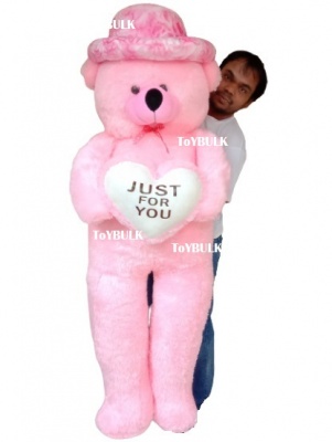 ToYBULK Teddy Bear with Stuffed Cap and Soft Heart (5.6 ft, Pink)