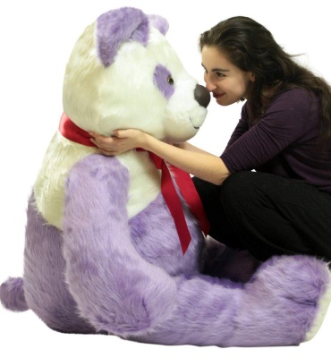 4 Feet Panda Bears Large Very Soft Lovable/Hug-Gable Soft Toys 48 inch Girlfriends/Birthday, Wedding Gift (Purple & White)