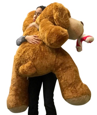 ToYBULK Giant Stuffed Puppy Dog 6 Feet Long Squishy Soft Extremely Large Plush Animal Brown Color