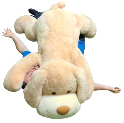 ToYBULK Giant Stuffed Puppy Dog 4 Feet Long Squishy Soft Extremely Large Plush Animal Beige Color