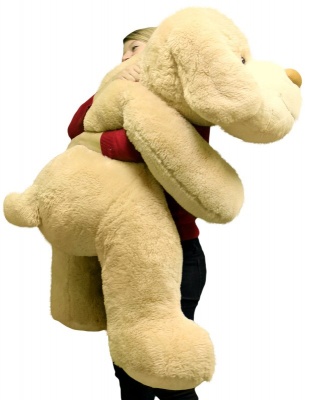 ToYBULK Giant Stuffed Puppy Dog 5 Feet Long Squishy Soft Extremely Large Plush Animal Beige Color