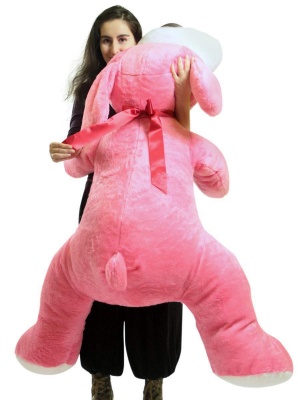 ToYBULK Giant Stuffed Puppy Dog 6 Feet Long Squishy Soft Extremely Large Plush Animal Pink Color