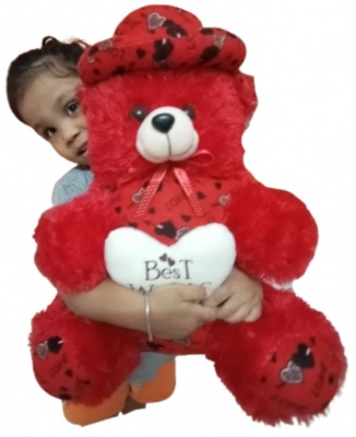 1.5 Feet Dil And Cap Teddy Bear Red Colour 18 inch cap teddy bear