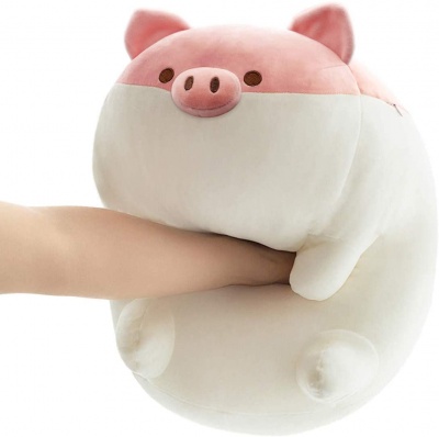 Stuffed Animal Plush Pig Toy Anime Pig Plush Soft Pillow, Plush Toy Gifts (Pink, 20)