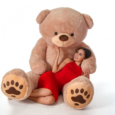 7 Feet Teddy & Hugs Giant Teddy Bear With PAW - The BIGGEST 84 Inch Teddy Bear Camel