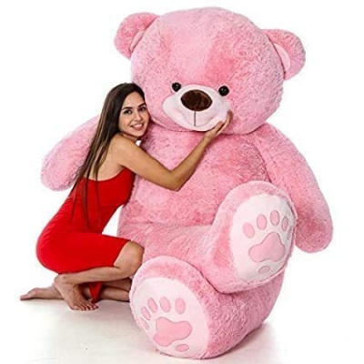6 Feet Big Pink fur Teddy Bear with PAW, 72 Inch Pink Fur Teddy Bear You're Personalized Teddy Bears with PAW,