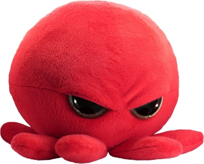 ToYBULK Octopus - Cute Super Soft Squish Plush Stuffed Animal Toy (Angry Glitter Eyes) - Large 9 Inch Octopus - Unique Funny Gift for Kids and Adults